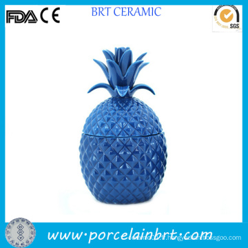 Pot de cire en ananas bleu et bleu